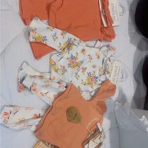 Catherine Malandrino and other names Orange and Floral Kids Matching Set
